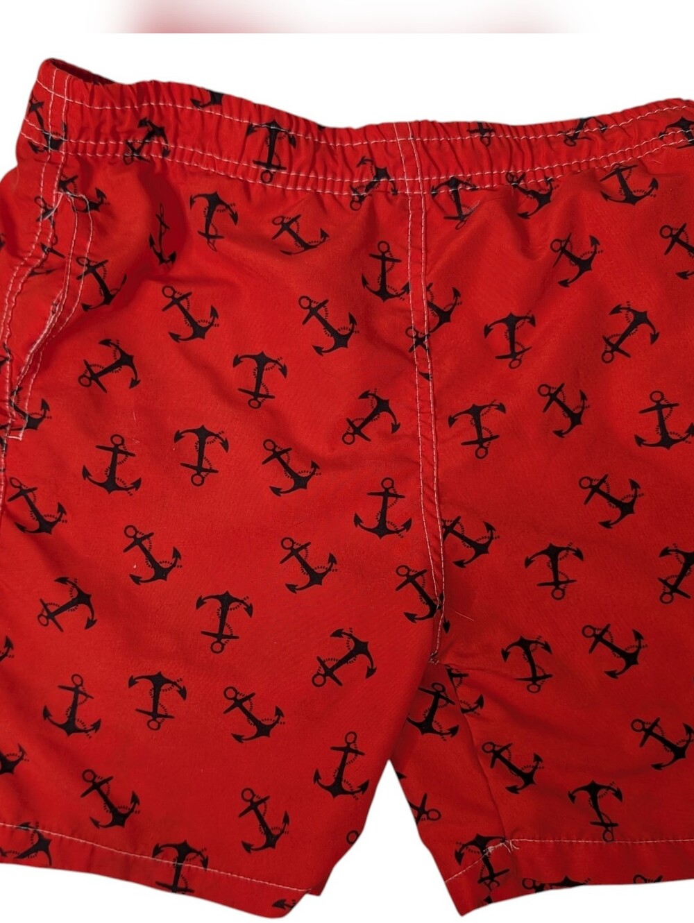 Banana Split Boys Red Swim Trunks With Amchors Size 12-14